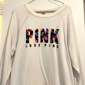 VS Pink Neon Floral Sweatshirt